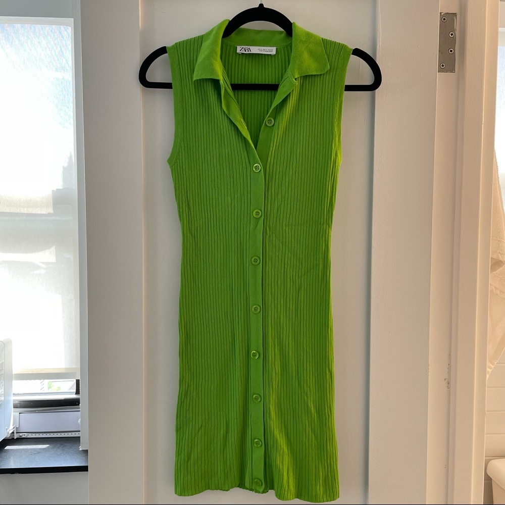 Zara Knit Mini Collared Dress